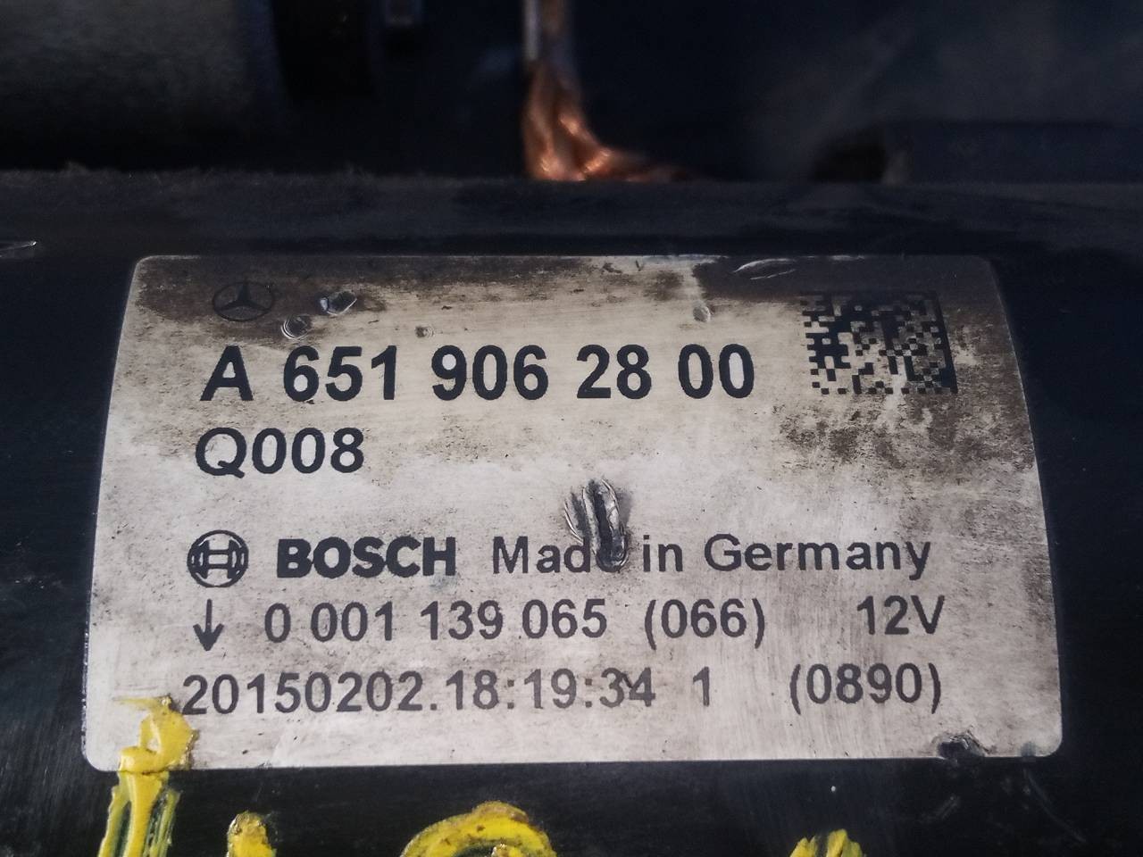 MOTOR ARRANQUE MERCEDES-BENZ CLASE E (W212) LIM. A6519062800 / P3-A7-4-3 / 0001139065 A6519062800P3A7430001139065 - Vista 2