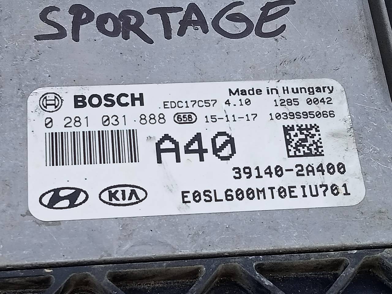 CENTRALITA MOTOR UCE KIA SPORTAGE 391402A400 / E3-A3-24-2 / 0281031888 391402A400E3A32420281031888 - Vista 3