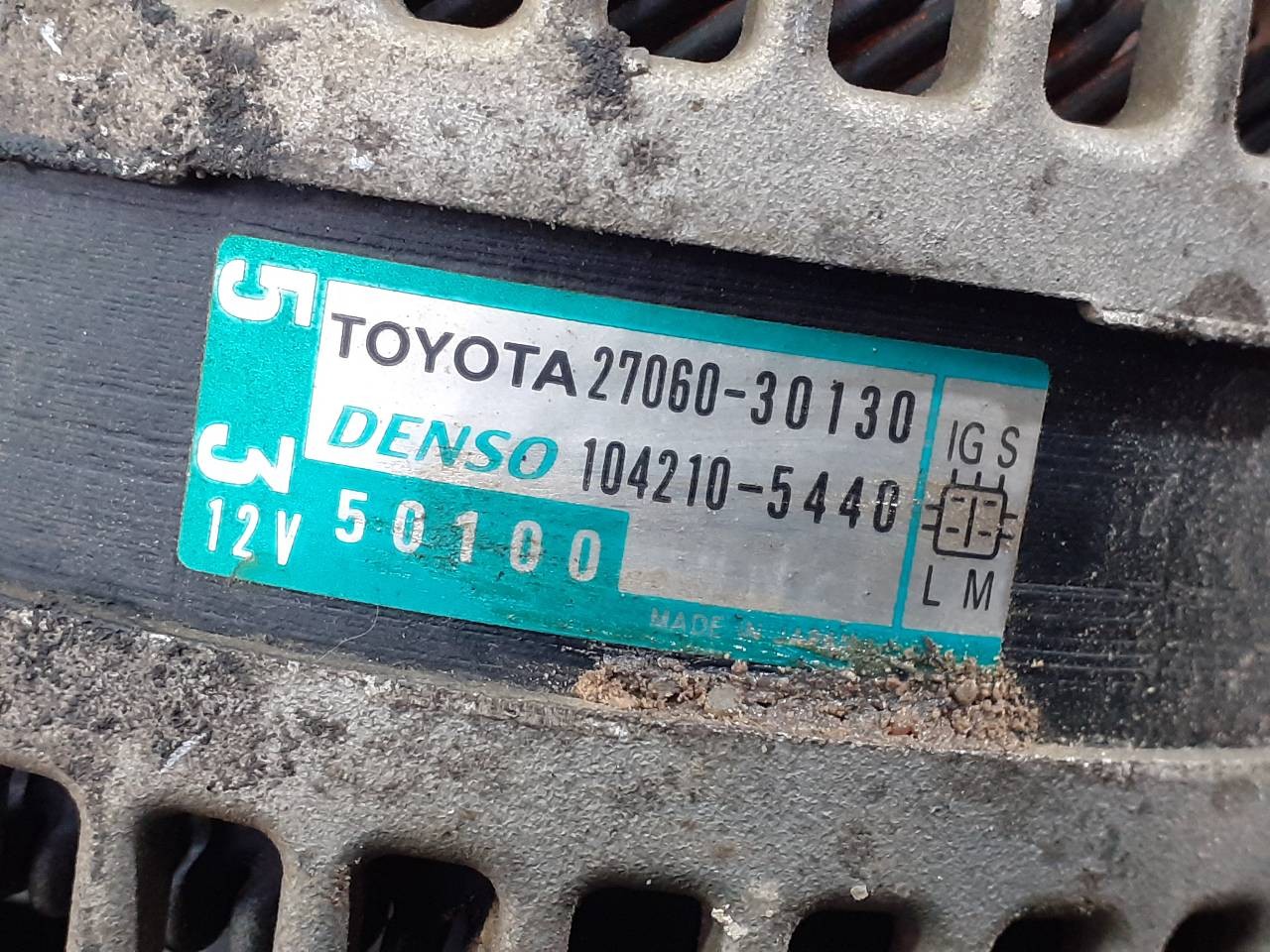 ALTERNADOR TOYOTA LAND CRUISER (J15) 2706030130 / P3-A4-12-3 / 1042105440 2706030130P3A41231042105440 - Vista 2
