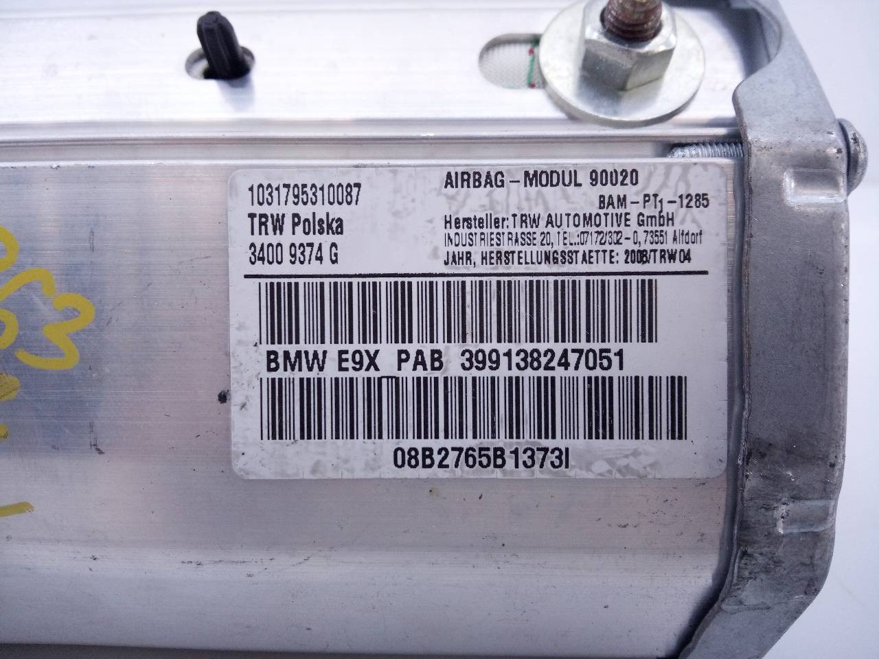 AIRBAG DELANTERO DERECHO BMW SERIE 3 COUPE (E92) 399138247051 / E1-A3-35-2 / 08B2765B1373I 399138247051E1A335208B2765B1373I - Vista 3