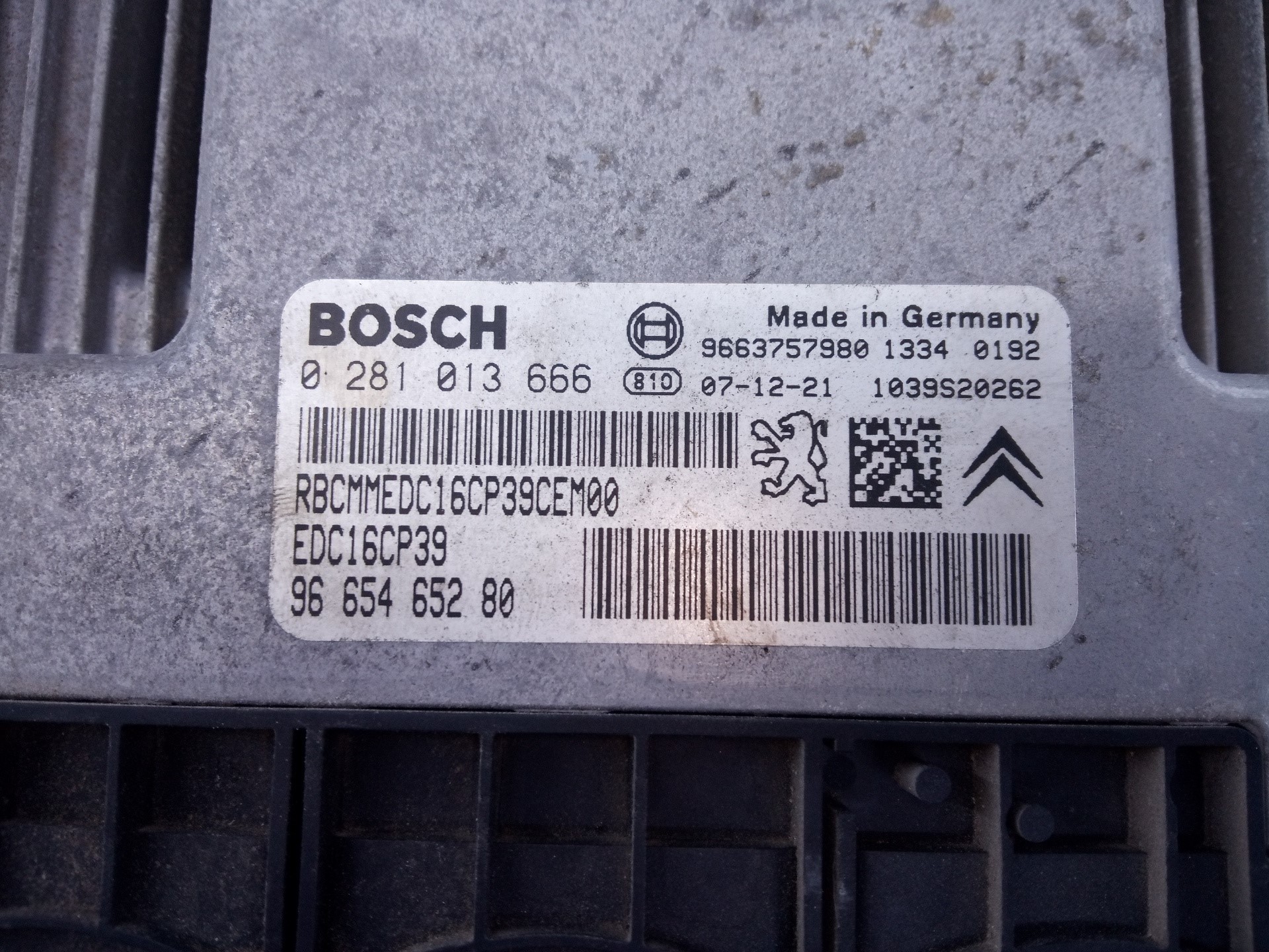 CENTRALITA MOTOR UCE MITSUBISHI OUTLANDER (CW0) 9665465280 / E3-A2-19-3 / 0281013666 9665465280E3A21930281013666 - Vista 3