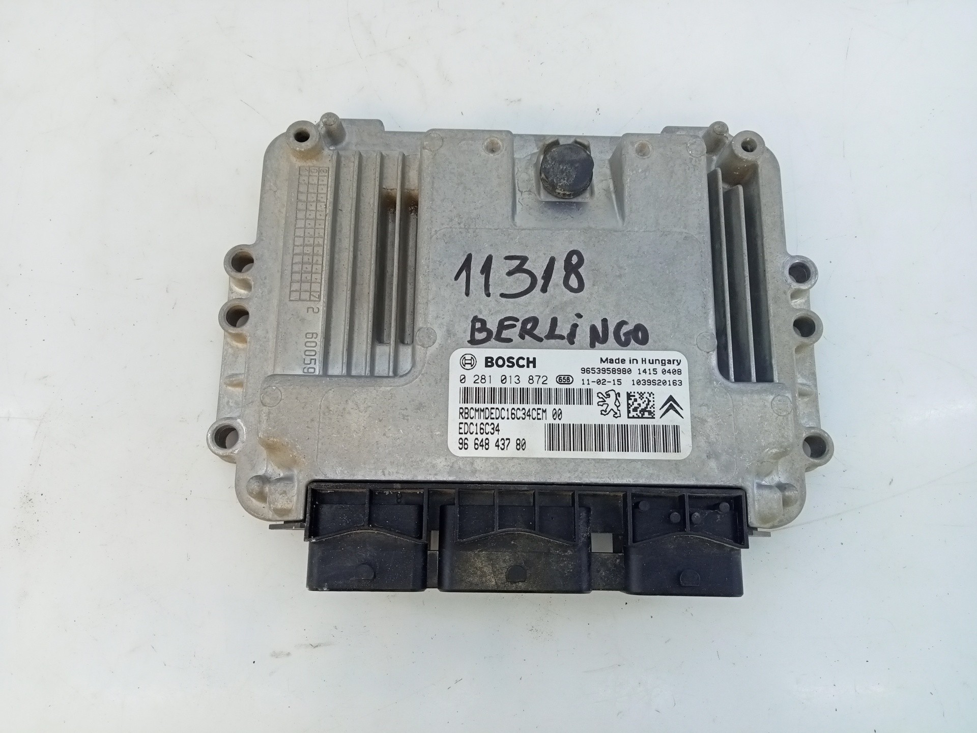 CENTRALITA MOTOR UCE CITROËN BERLINGO STATION WAGON 9664843780 / E3-B2-25-2 / 0281013872 9664843780E3B22520281013872