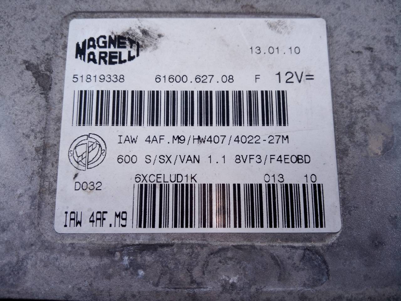 CENTRALITA MOTOR UCE FIAT SEICENTO (187) 51819338 / E3-A4-23-1 / 6160062708 51819338E3A42316160062708 - Vista 2