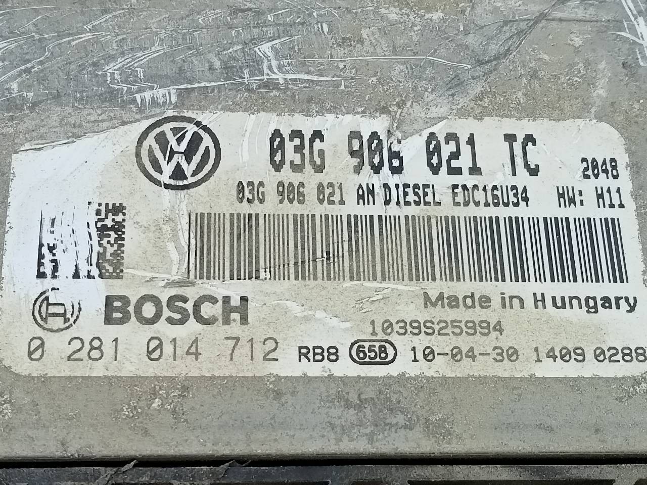 CENTRALITA MOTOR UCE SKODA OCTAVIA BERLINA (1Z3) 03G906021TC / E2-A1-8-6 / 0281014712 03G906021TCE2A1860281014712 - Vista 3