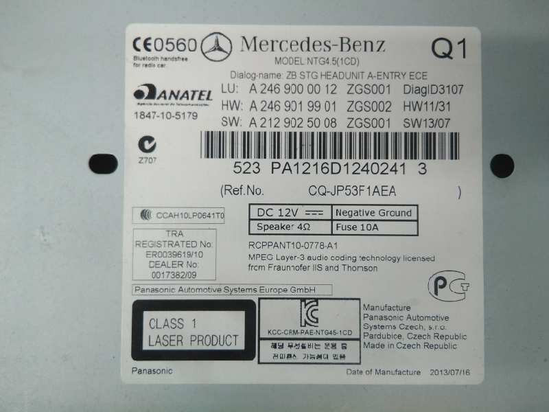SISTEMA NAVEGACION GPS MERCEDES-BENZ CLASE A (W176) A2469001206 / E3-A1-2-8 / A2469000012 A2469001206E3A128A2469000012 - Vista 3