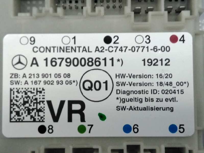 MODULO CONFORT MERCEDES-BENZ CLASE C (W205) FAMILIAR A1679008611 / E3-A1-18-1 / A2C7470771600 A1679008611E3A1181A2C7470771600 - Vista 3