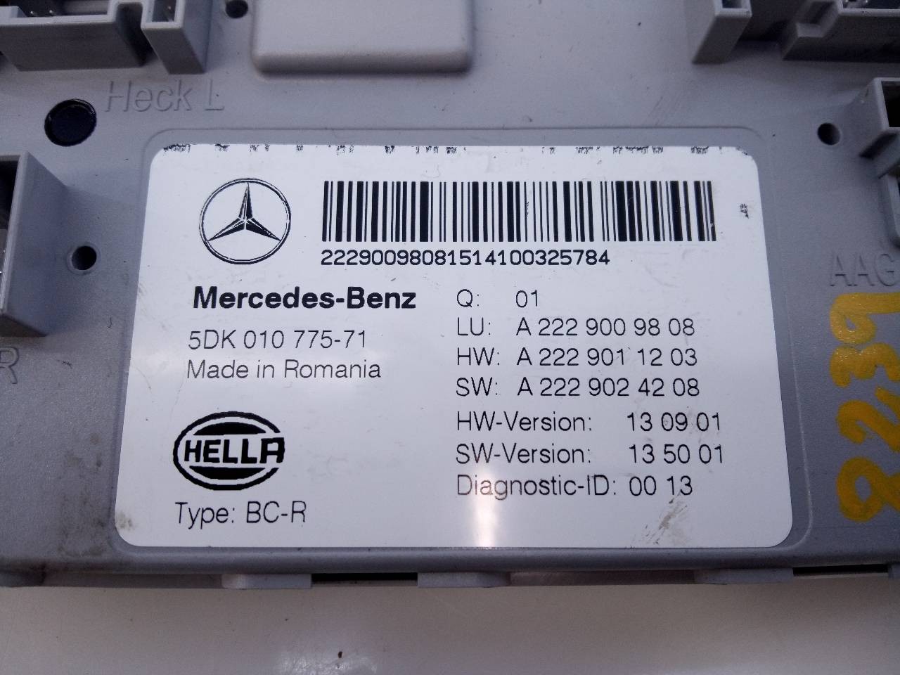 MODULO ELECTRONICO MERCEDES-BENZ CLASE C (W205) FAMILIAR A2229009808 / E3-A1-2-2 / A229011203 A2229009808E3A122A229011203 - Vista 3