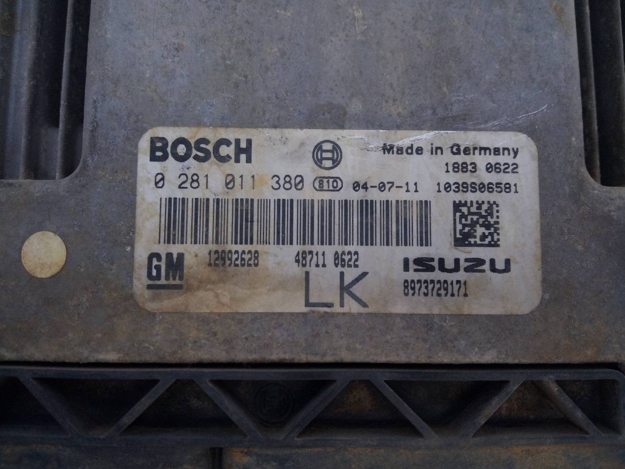 CENTRALITA MOTOR UCE OPEL ASTRA H BERLINA 0281011380 / E3-A4-6-3 / 12992628 0281011380E3A46312992628 - Vista 3
