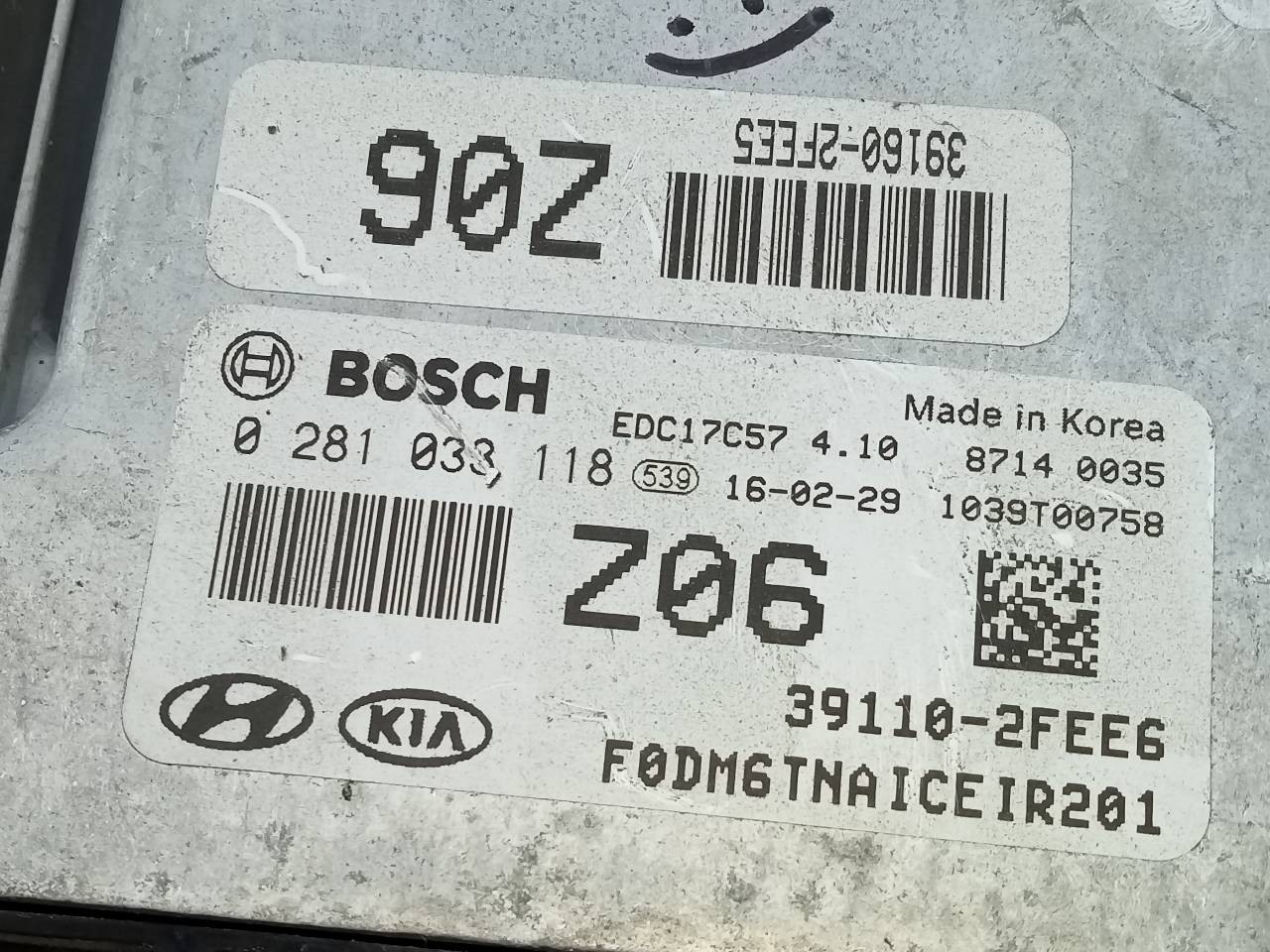 CENTRALITA MOTOR UCE HYUNDAI SANTA FE (DM) 391102FEE6 / E3-A3-45-2 / 0281033118 391102FEE6E3A34520281033118 - Vista 2