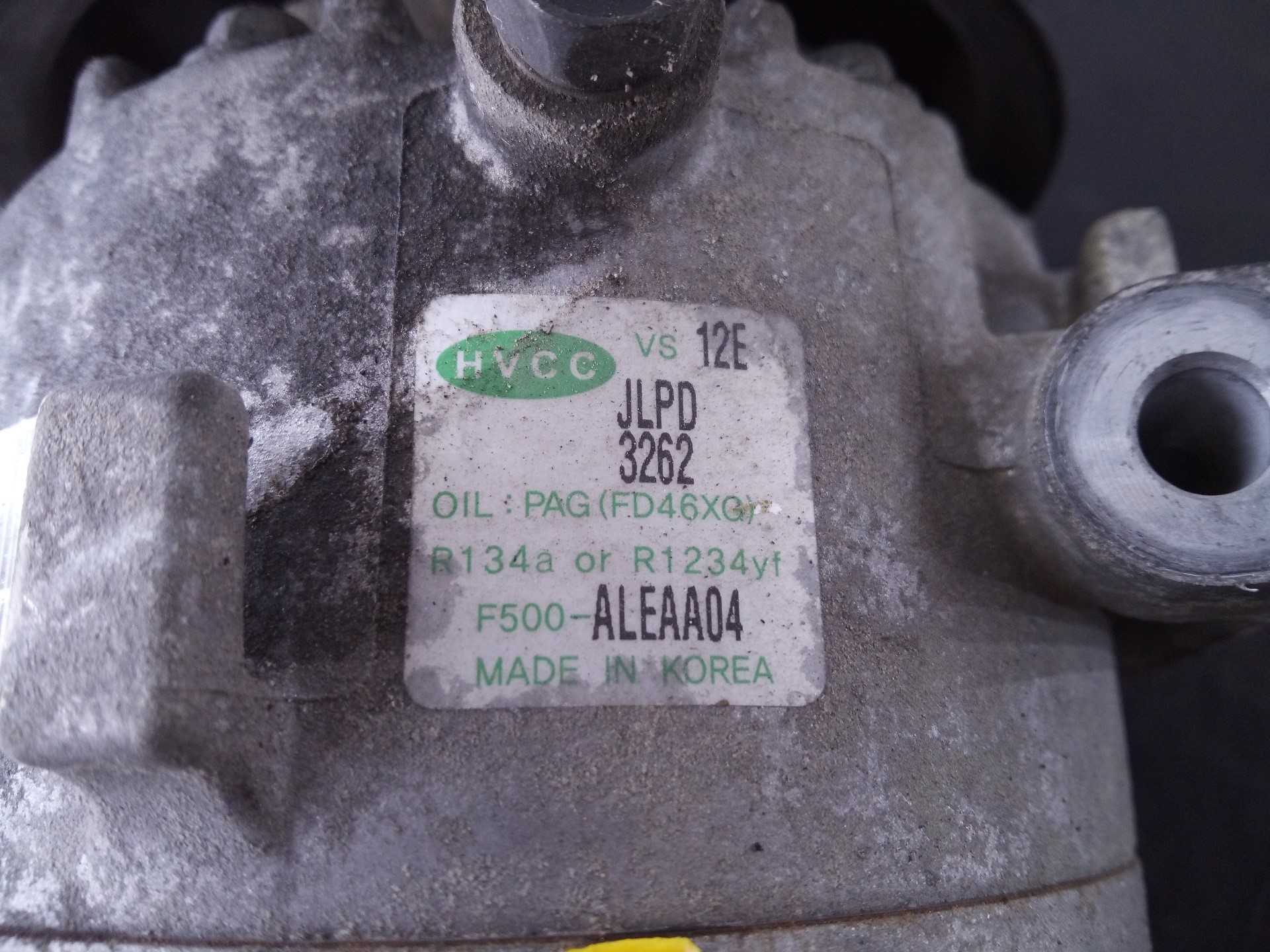 COMPRESOR AIRE ACONDICIONADO HYUNDAI I20 F500ALEAA04 / P3-A1-34-1 / JLPD3262 F500ALEAA04P3A1341JLPD3262 - Vista 2