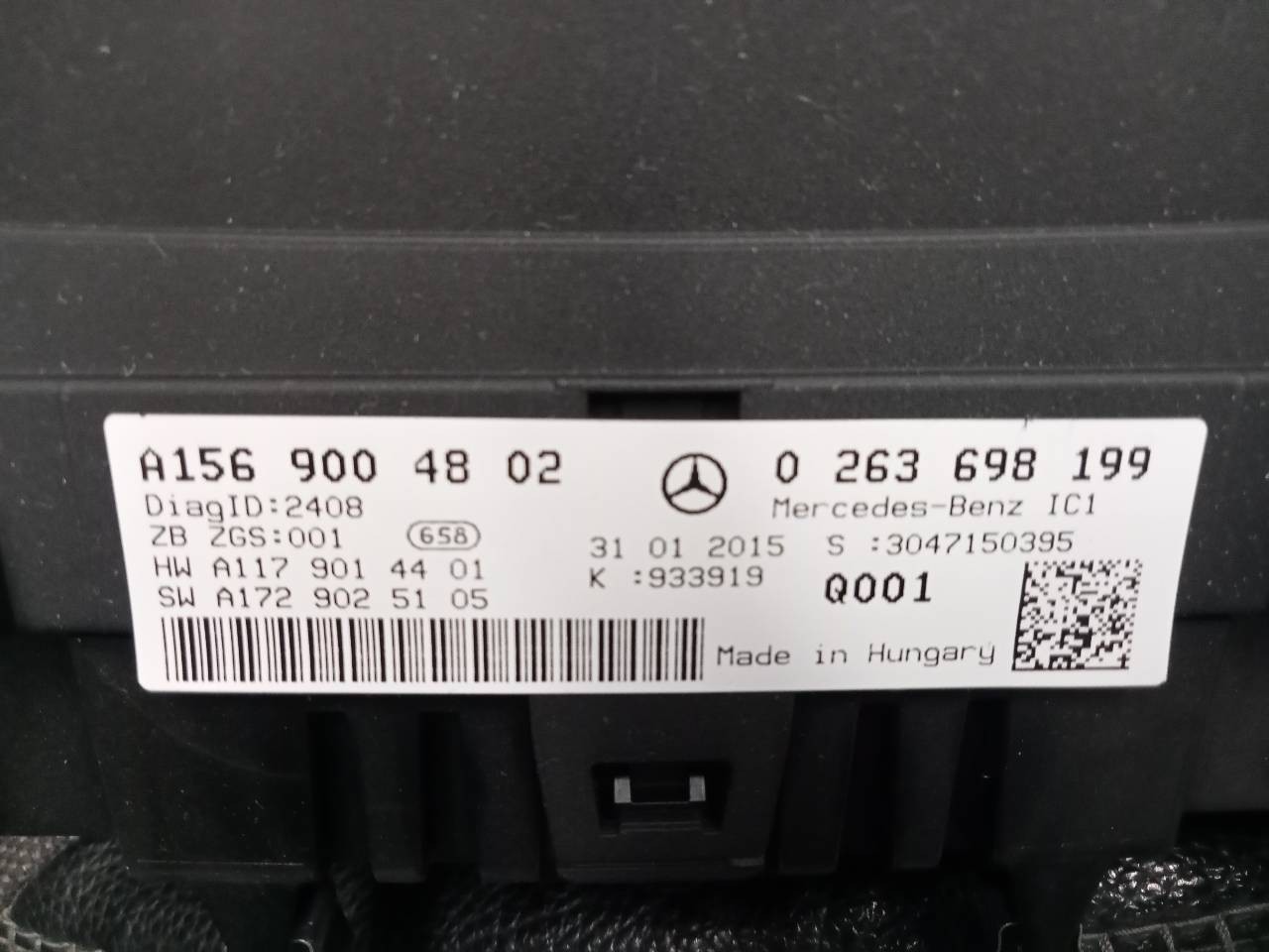 CUADRO INSTRUMENTOS MERCEDES-BENZ CLASE GLA (W156) A1569004802 / E3-A1-24-3 / 0263698199 A1569004802E3A12430263698199 - Vista 3
