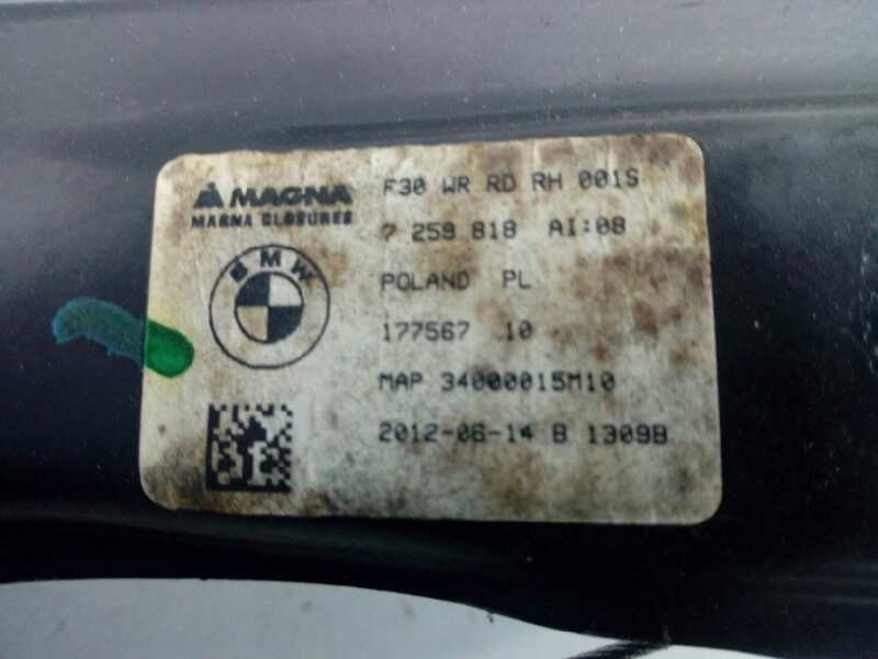 ELEVALUNAS TRASERO DERECHO BMW SERIE 3 LIM. (F30) 7259818 / E1-A3-34-1 / 17756710 7259818E1A334117756710 - Vista 2