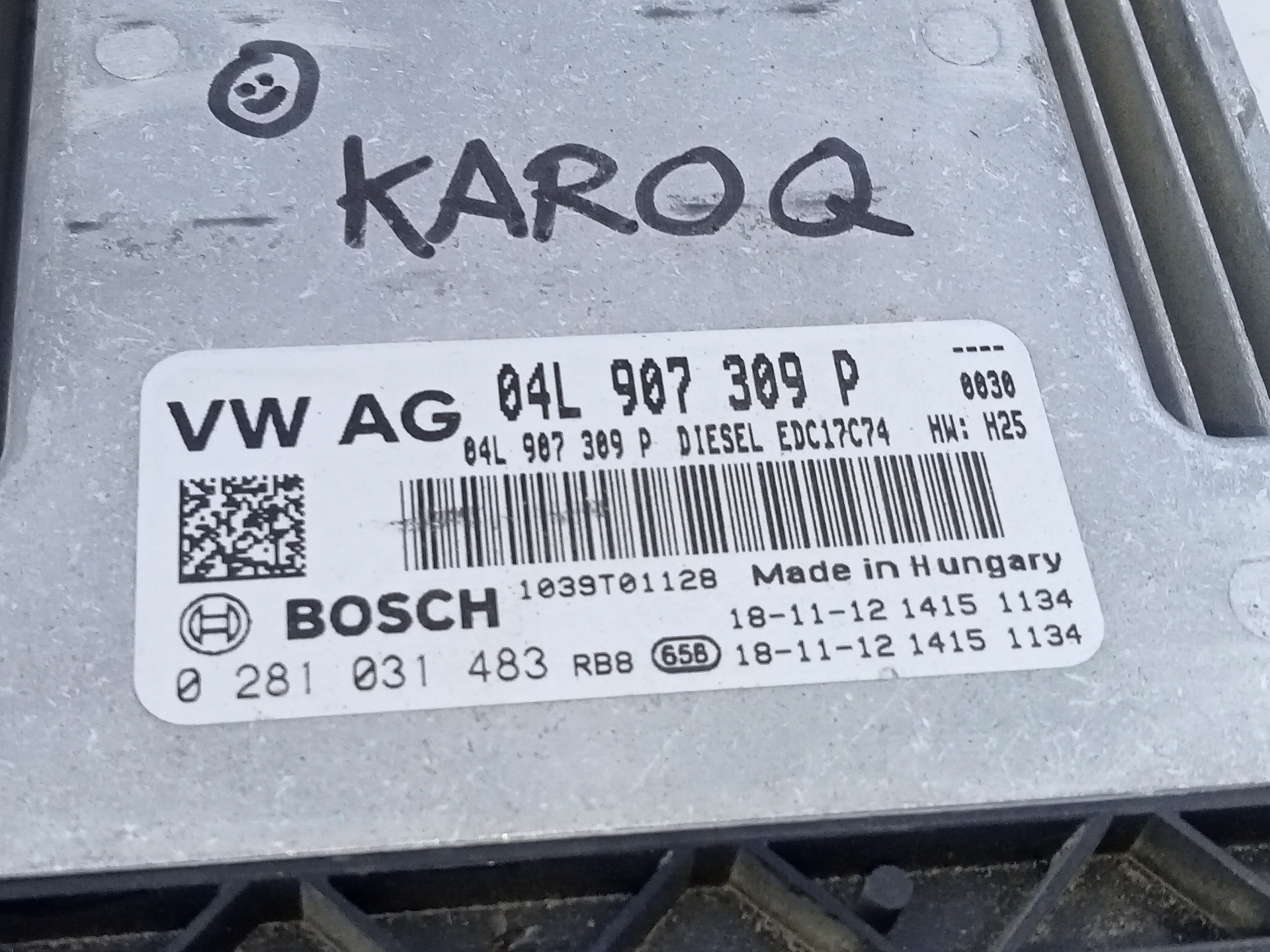 CENTRALITA MOTOR UCE SKODA KAROQ (NU) 04L907309P / E2-A1-45-3 / 0281031483 04L907309PE2A14530281031483 - Vista 2