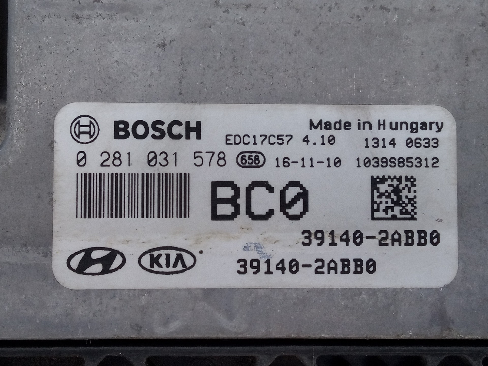 CENTRALITA MOTOR UCE HYUNDAI I30 (GD) 391402ABB0 / E3-A351-2 / 0281031578 391402ABB0E3A35120281031578 - Vista 3