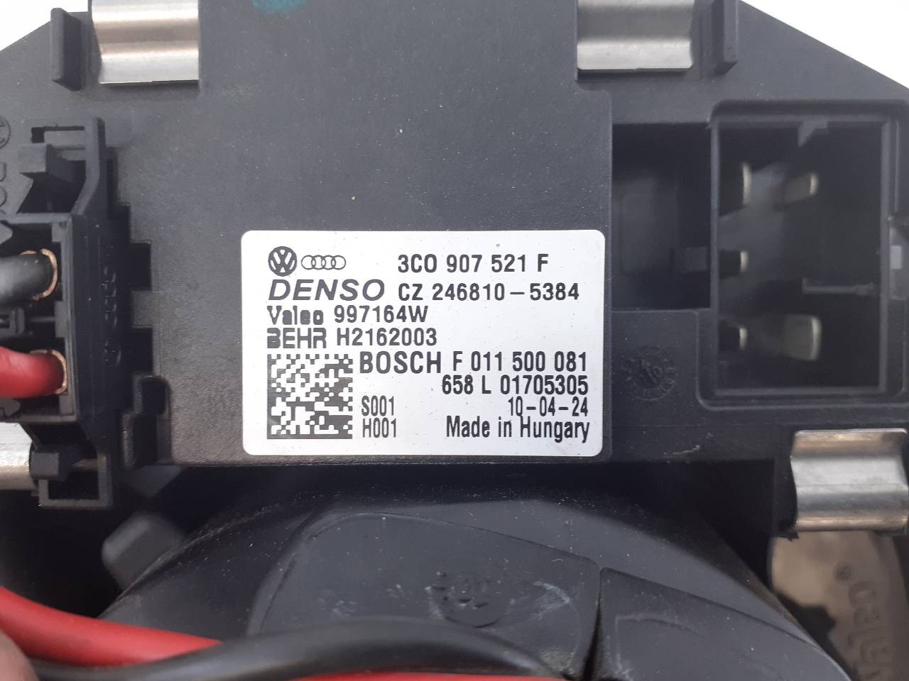 VENTILADOR CALEFACCION VOLKSWAGEN GOLF VI (5K1) 3C0907521F / E1-B6-52-2 / F011500081 3C0907521FE1B6522F011500081 - Vista 3