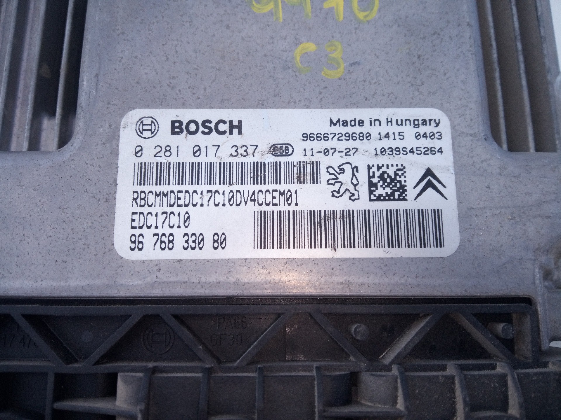 CENTRALITA MOTOR UCE CITROËN C3 9676833080 / E3-B2-13-4 9676833080E3B2134 - Vista 3