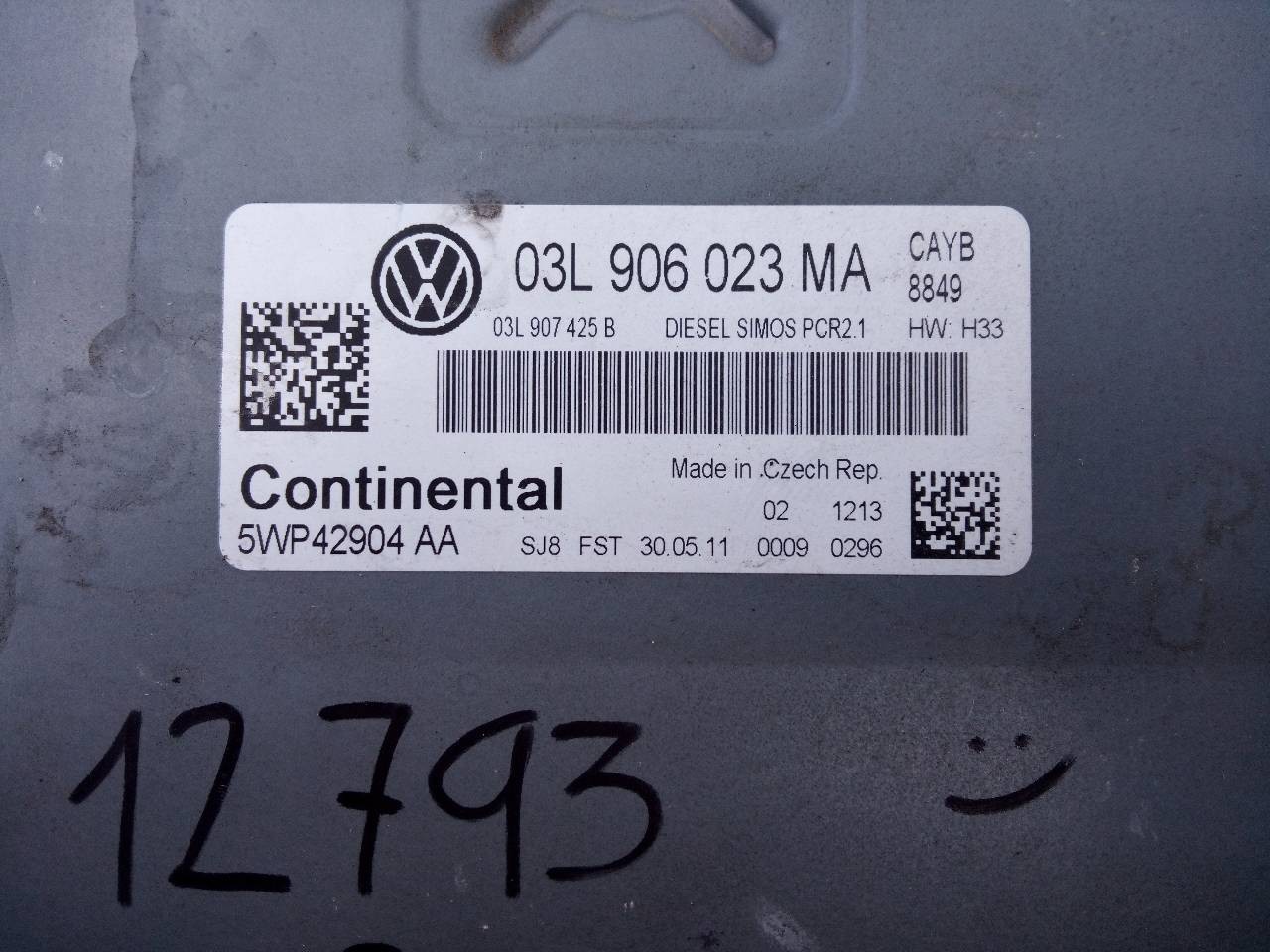 CENTRALITA MOTOR UCE VOLKSWAGEN POLO (6R1) 03L906023MA / E2-A1-8-7 / 5WP42904AA 03L906023MAE2A1875WP42904AA - Vista 3