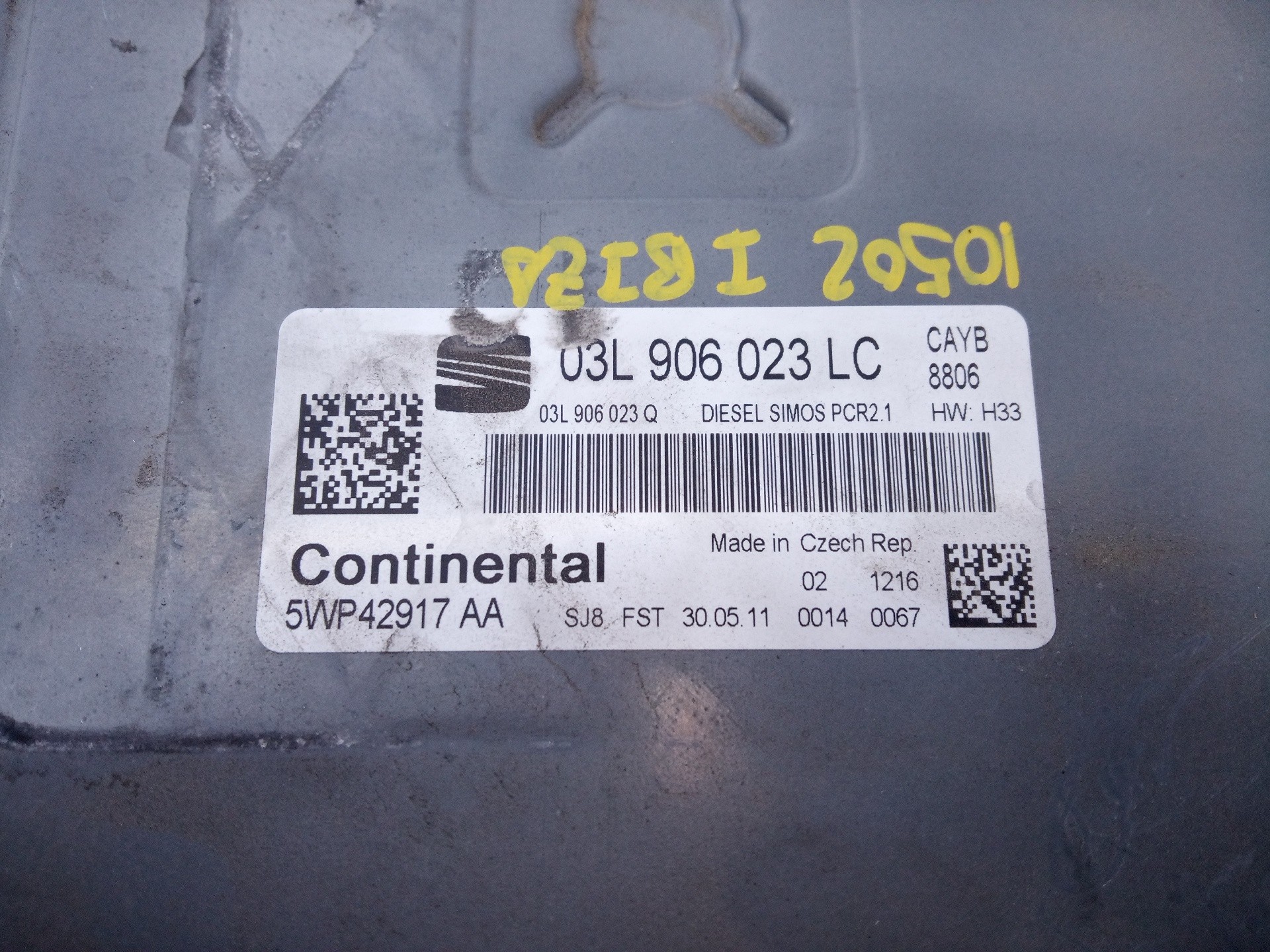 CENTRALITA MOTOR UCE SEAT IBIZA (6J5) 03L906023LC / E2-A1-45-2 / 5WP42917AA 03L906023LCE2A14525WP42917AA - Vista 3