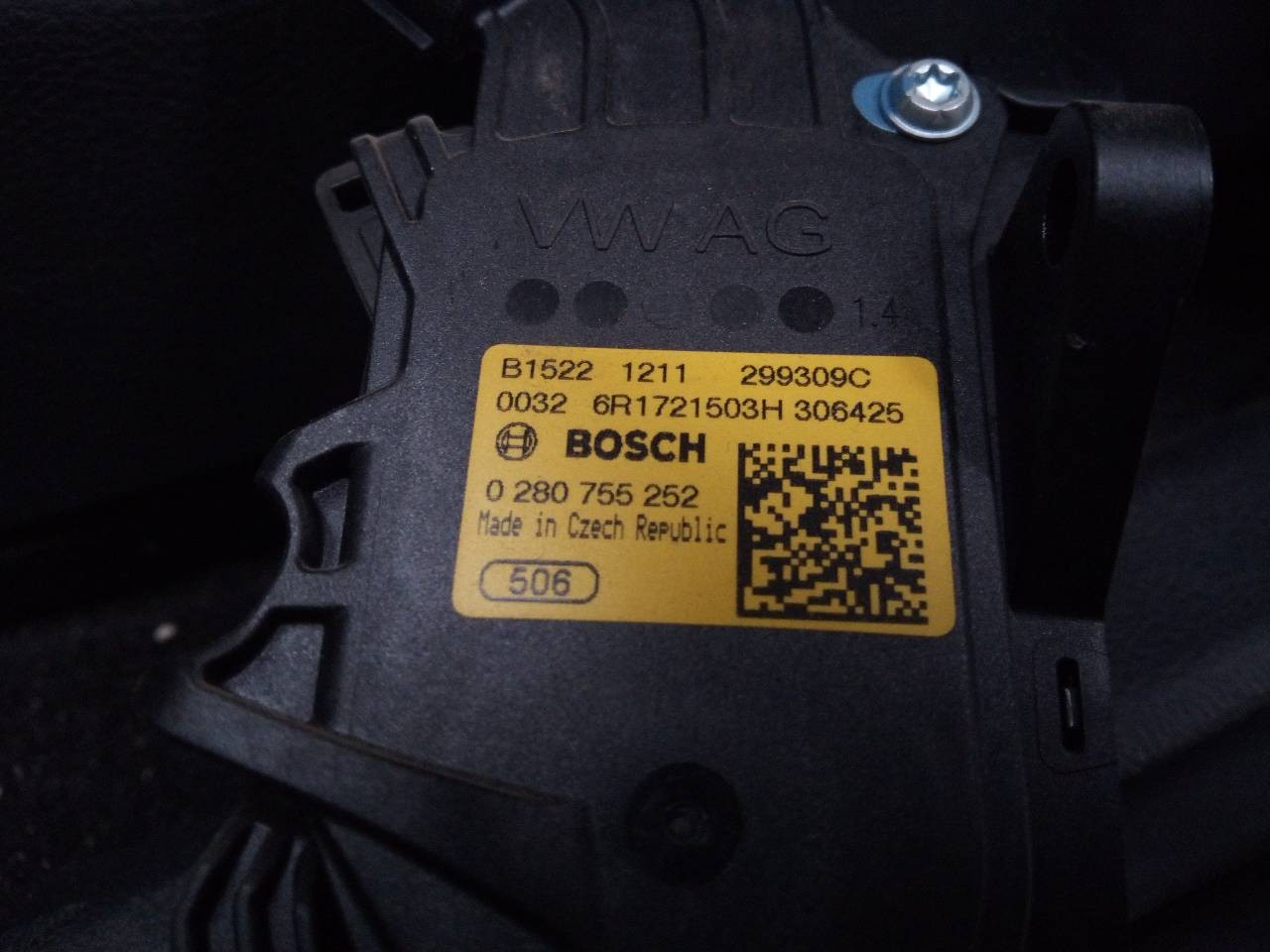 PEDAL ACELERADOR SKODA SPACEBACK (5H) 6R1721503H / 0280755252 6R1721503H0280755252 - Vista 2