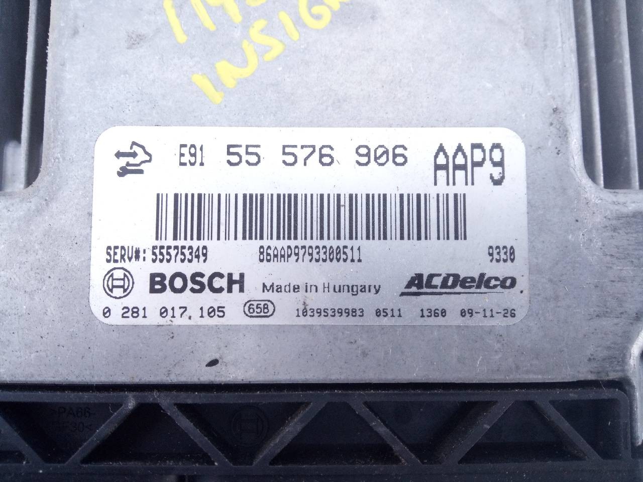 CENTRALITA MOTOR UCE OPEL INSIGNIA SPORTS TOURER 55576906 / E3-A5-29-1 / 0281017105 55576906E3A52910281017105 - Vista 2