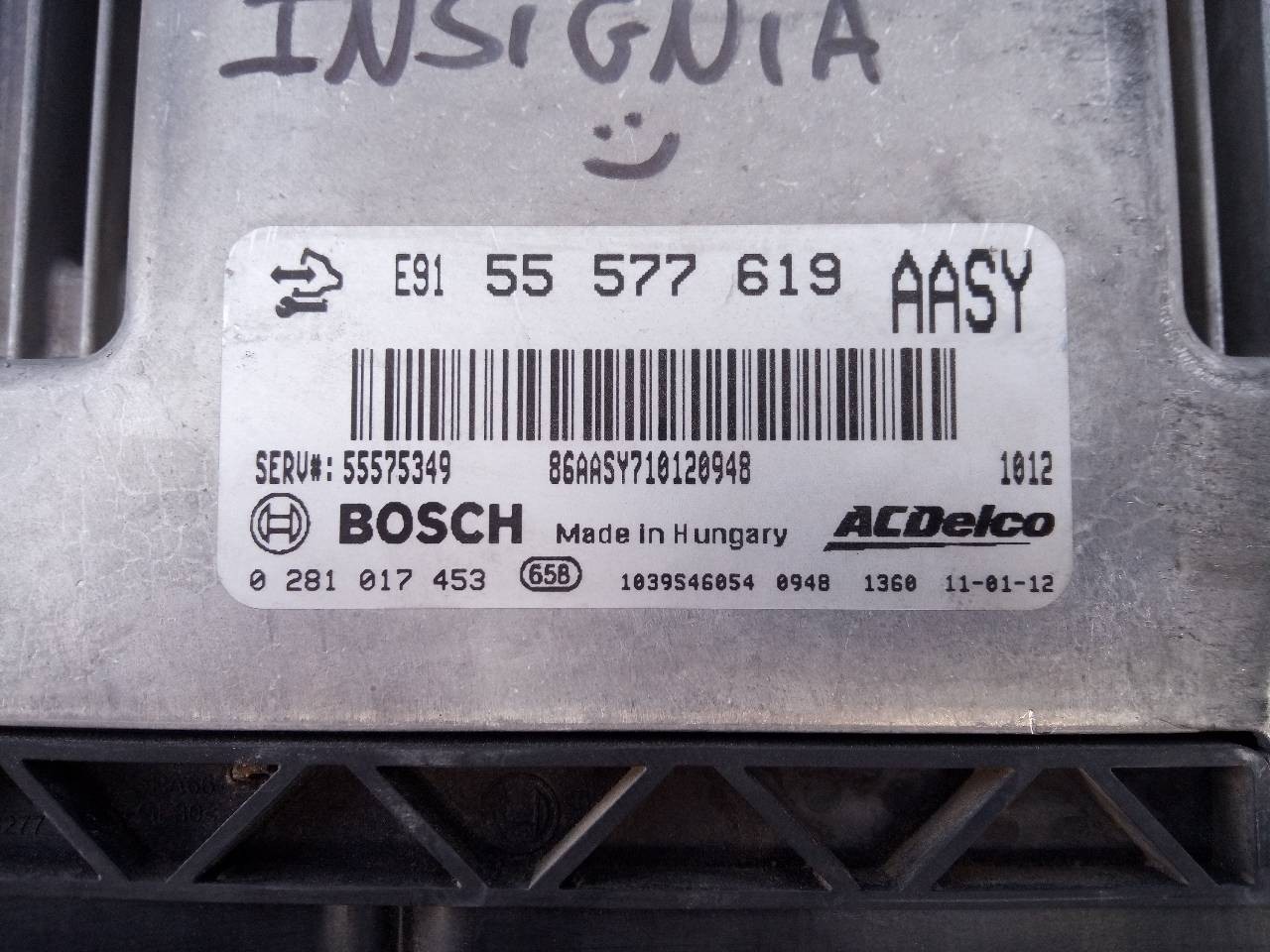 CENTRALITA MOTOR UCE OPEL INSIGNIA BERLINA 55577619 / E3-A5-23-2 / 0281017453 55577619E3A52320281017453 - Vista 3