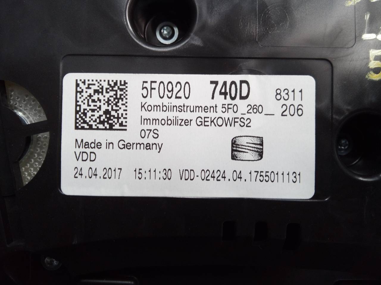 CUADRO INSTRUMENTOS SEAT LEON (5F1) 5F0920740D / E2-A1-38-3 5F0920740DE2A1383 - Vista 3