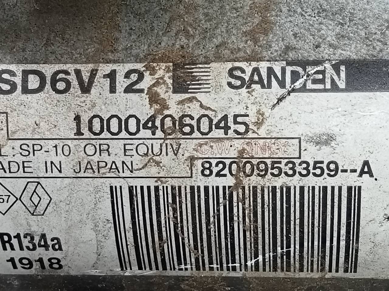 COMPRESOR AIRE ACONDICIONADO NISSAN NV 200 (M20) 8200953359A / P3-B2-12-1 / 1000406045 8200953359AP3B21211000406045 - Vista 3