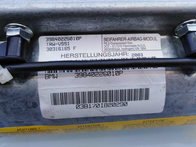 AIRBAG DELANTERO DERECHO BMW X5 (E53) 39840226010P / E1-A3-7-2 / 03B170IB20290 39840226010PE1A37203B170IB20290 - Vista 3