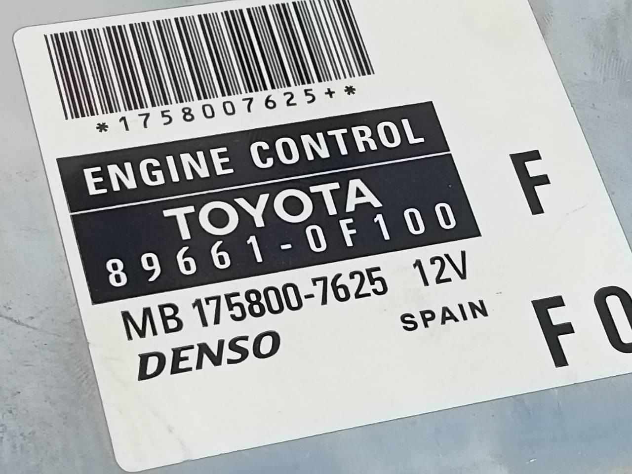 CENTRALITA MOTOR UCE TOYOTA COROLLA VERSO (R1) 896610F100 / E3-B2-18-4 / MB1758007625 896610F100E3B2184MB1758007625 - Vista 3