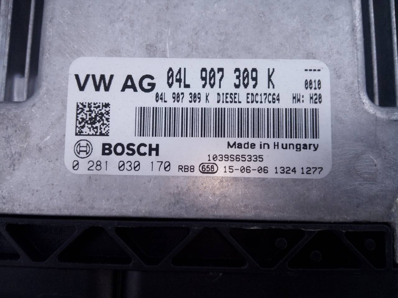 CENTRALITA MOTOR UCE VOLKSWAGEN TIGUAN (5N2) 04L907309K / E2-A1-38-5 / 0281030170 04L907309KE2A13850281030170 - Vista 2