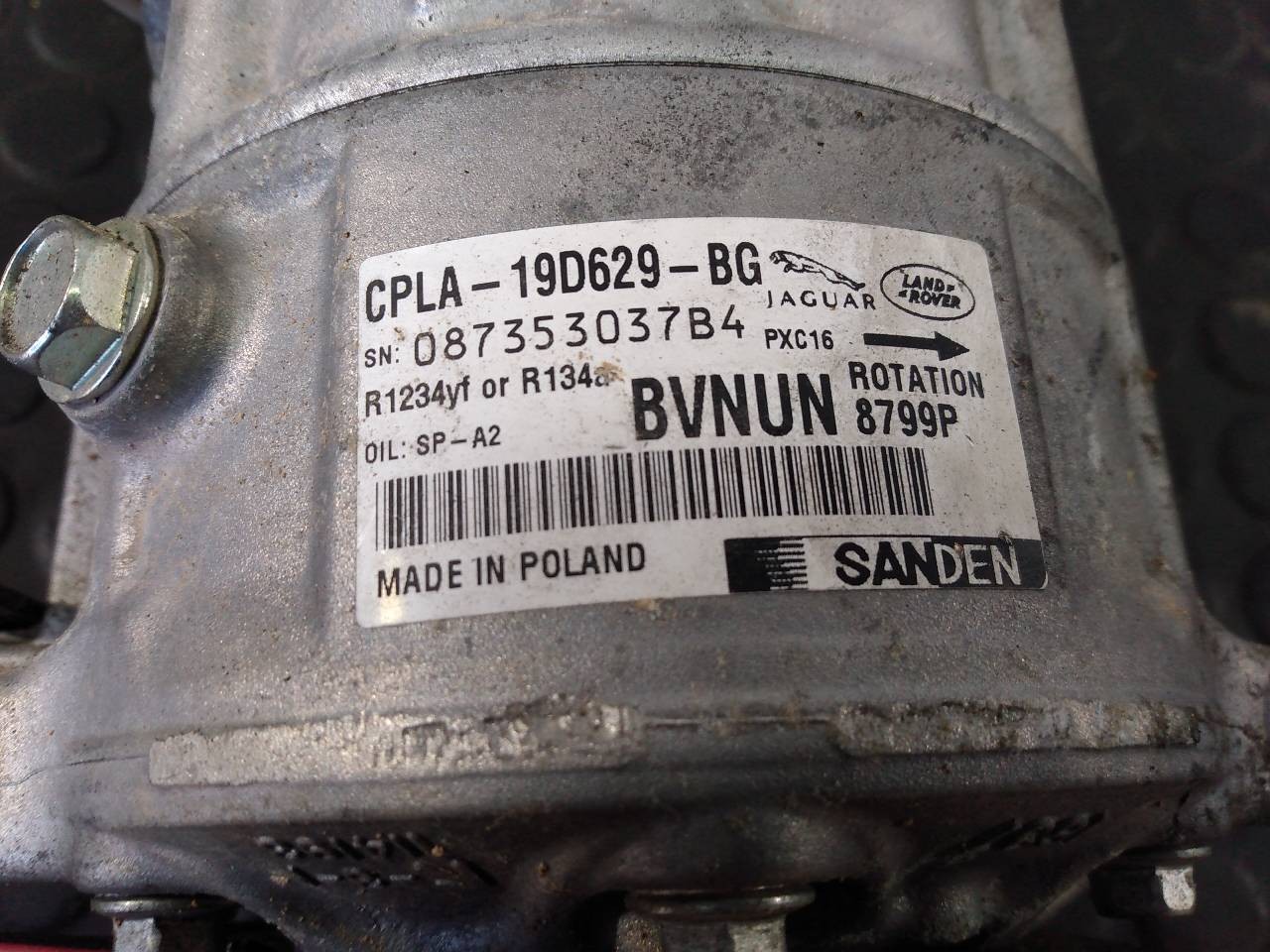 COMPRESOR AIRE ACONDICIONADO LAND ROVER EVOQUE CPLA19D629BG / P3-A3-5-1 CPLA19D629BGP3A351 - Vista 3