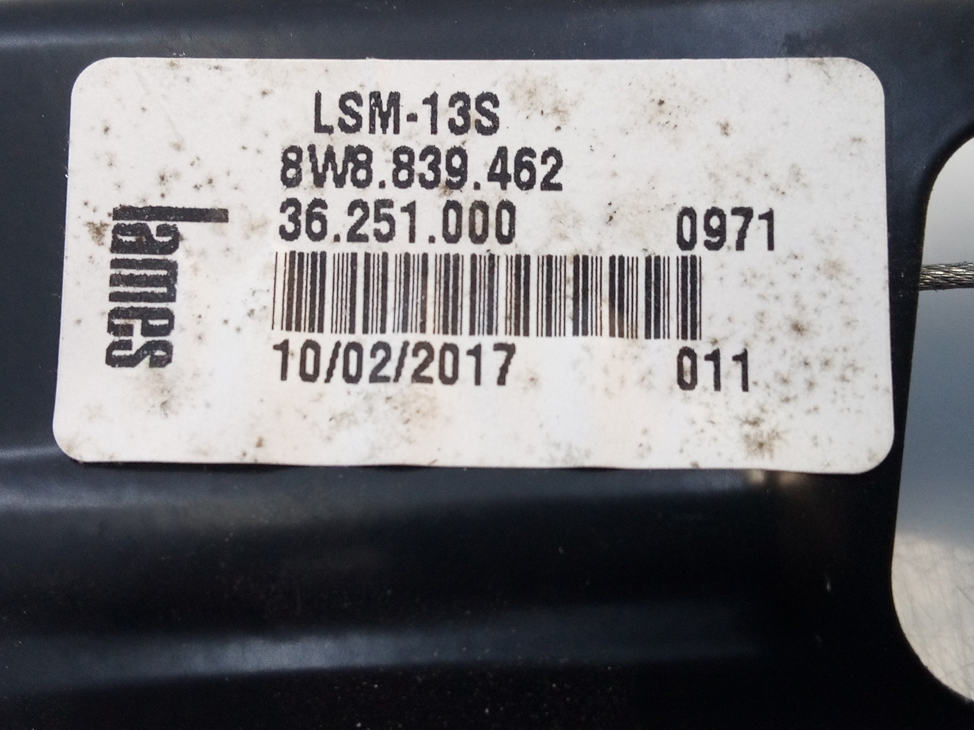 ELEVALUNAS TRASERO DERECHO AUDI A5 SPORTBACK (F5A) 8W8839462 / E1-B6-36-2 / 8W0959802 8W8839462E1B63628W0959802 - Vista 3