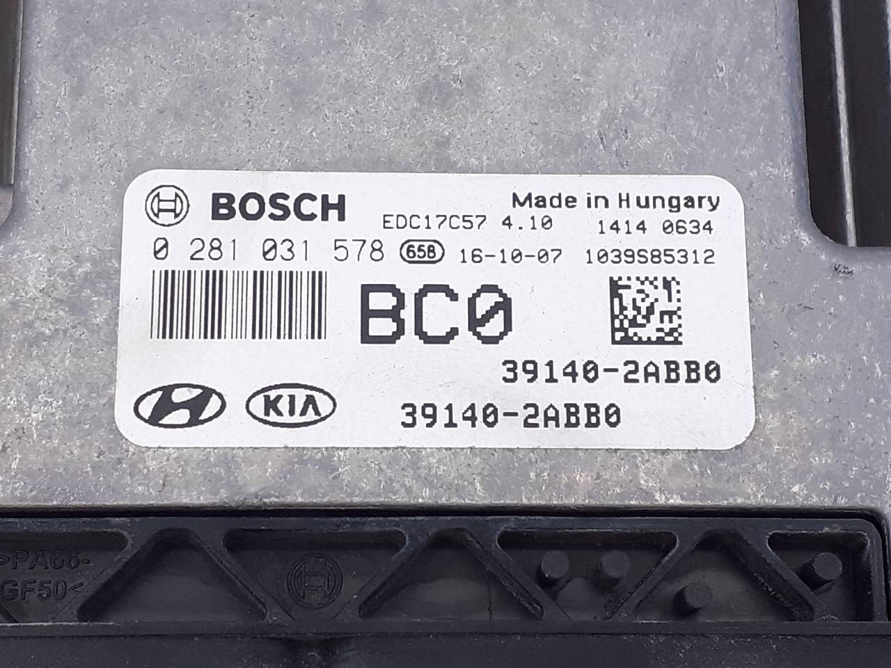 CENTRALITA MOTOR UCE HYUNDAI TUCSON 391402ABB0 / E3-A3-46-4 / 0281031578 391402ABB0E3A34640281031578 - Vista 3