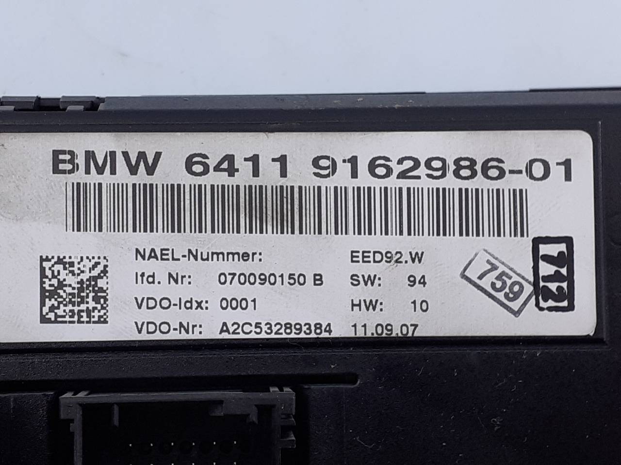 MANDO CLIMATIZADOR BMW SERIE 1 BERLINA (E81/E87) 64119162986 / E3-A2-26-3 64119162986E3A2263 - Vista 3
