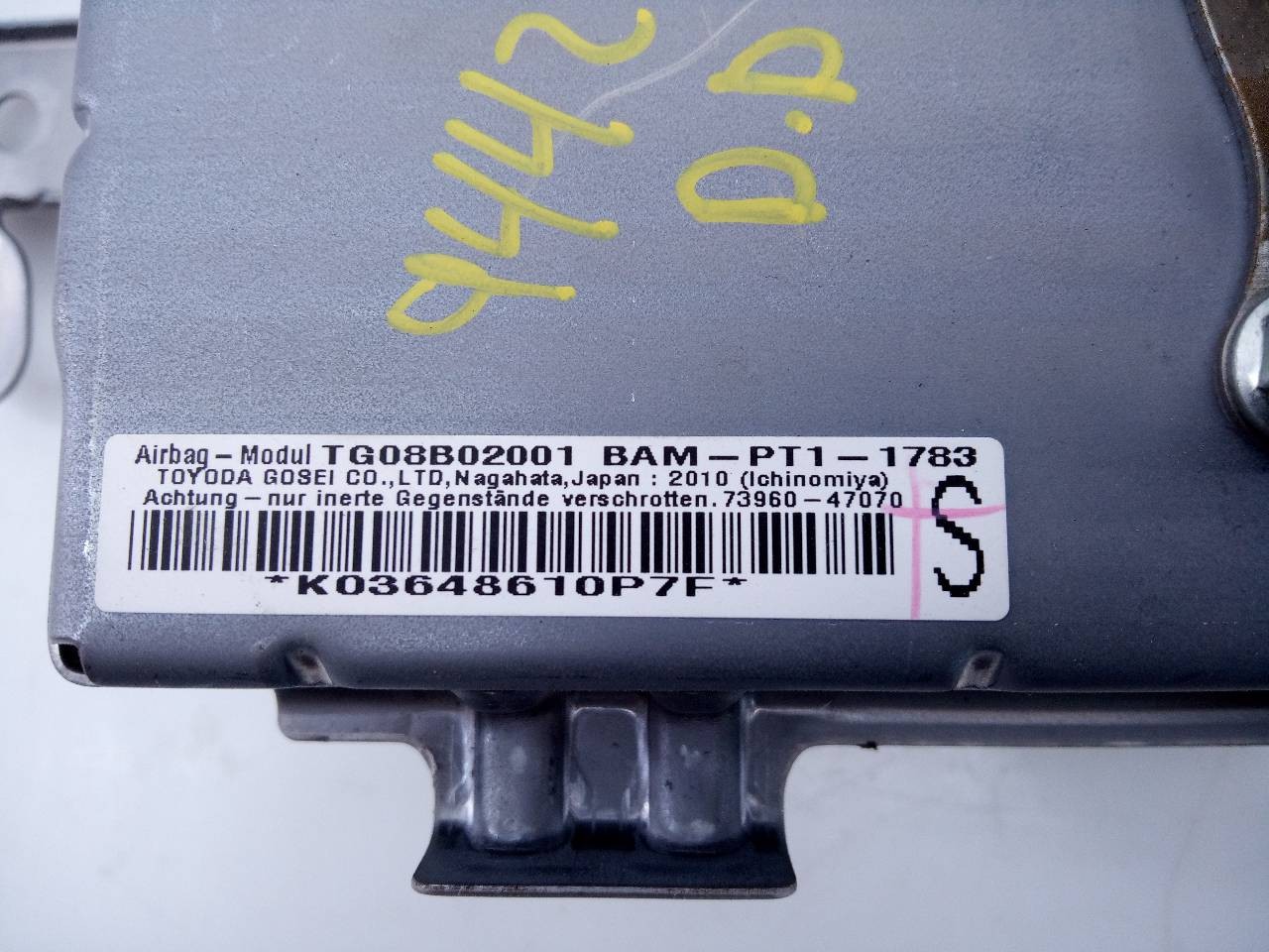 AIRBAG DELANTERO DERECHO TOYOTA PRIUS (NHW30) TG08B02001 / E2-B4-60-2 TG08B02001E2B4602 - Vista 3
