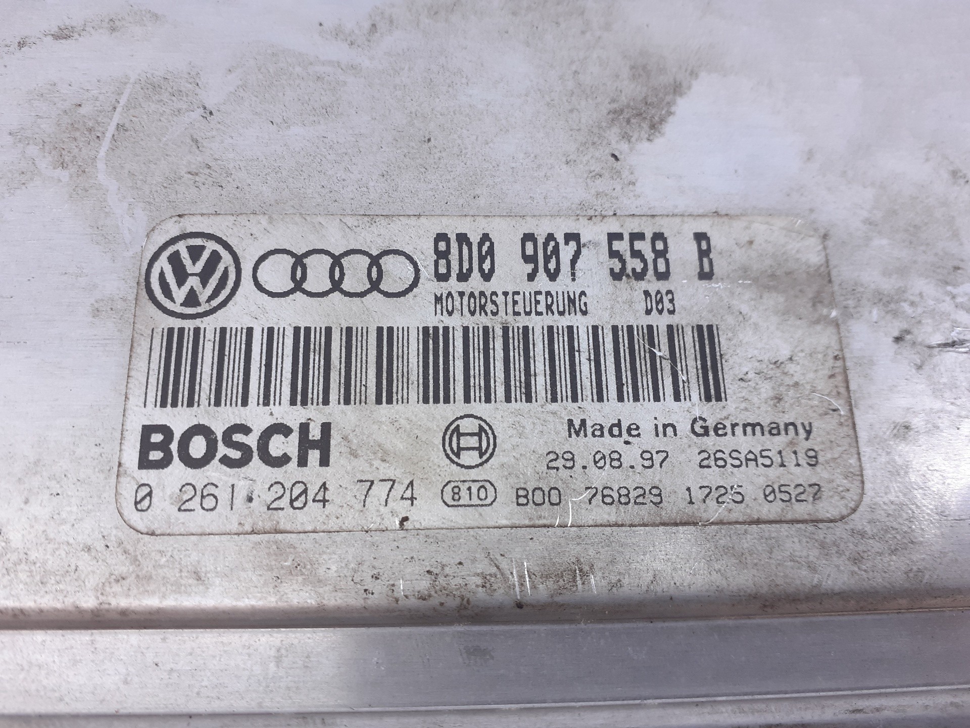 CENTRALITA MOTOR UCE AUDI A4 BERLINA (B5) 8D0907558B / E2-A1-10-3 / 0261204774 8D0907558BE2A11030261204774 - Vista 3