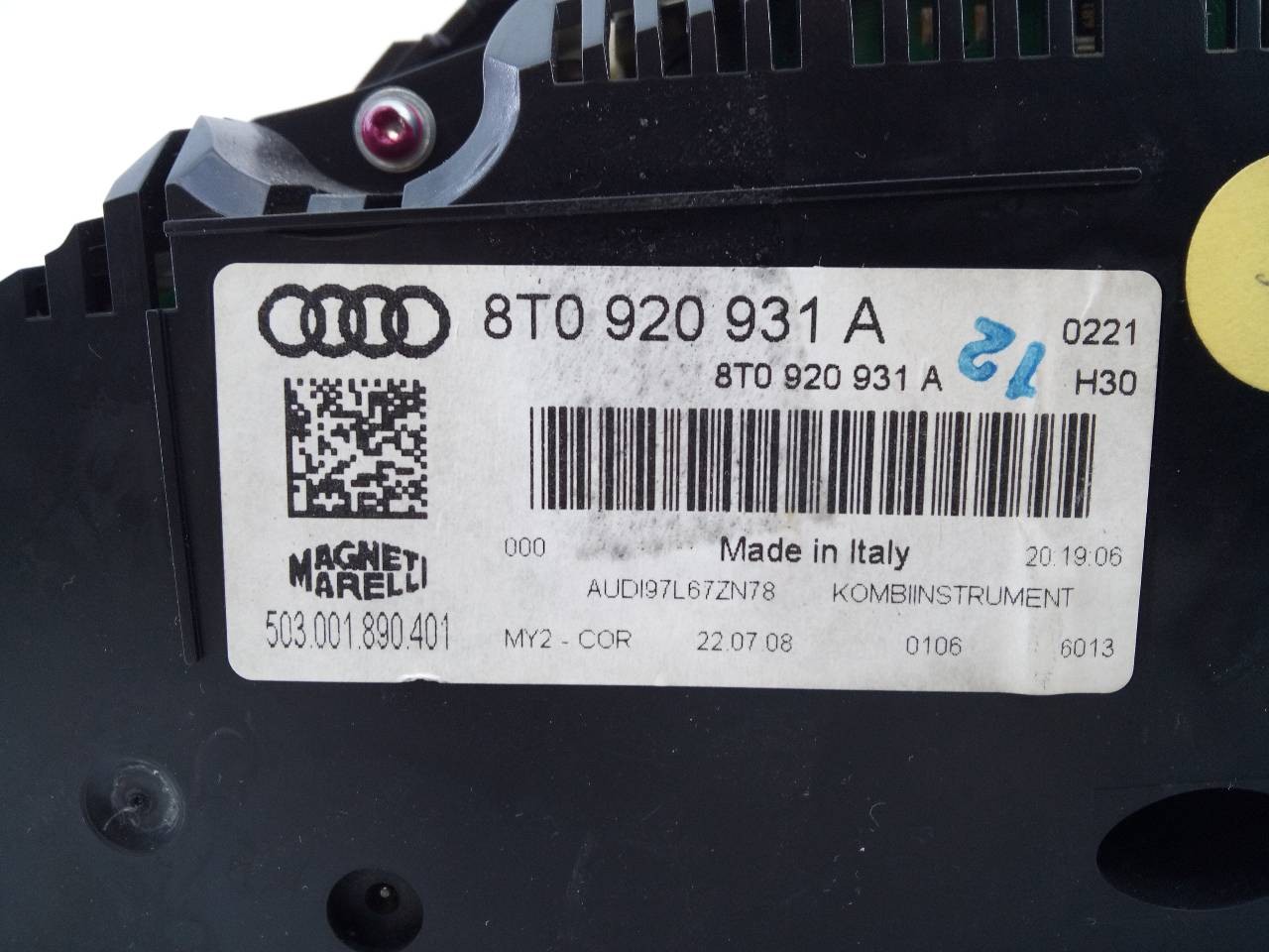 CUADRO INSTRUMENTOS AUDI A5 COUPE (8T) 8T0920931A / E2-A1-8-7 8T0920931AE2A187 - Vista 3