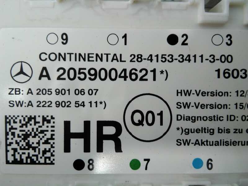 MODULO ELECTRONICO MERCEDES-BENZ CLASE C (W205) FAMILIAR A2059004621 / E3-A1-7-5 / A2059010607 A2059004621E3A175A2059010607 - Vista 3