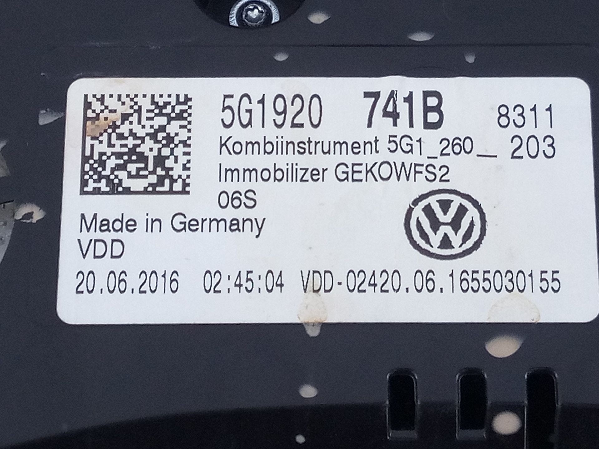 CUADRO INSTRUMENTOS VOLKSWAGEN GOLF VII (5G1, BQ1, BE1, BE2) 5G1920741B / E2-A1-24-7 / 5G1260203 5G1920741BE2A12475G1260203 - Vista 3