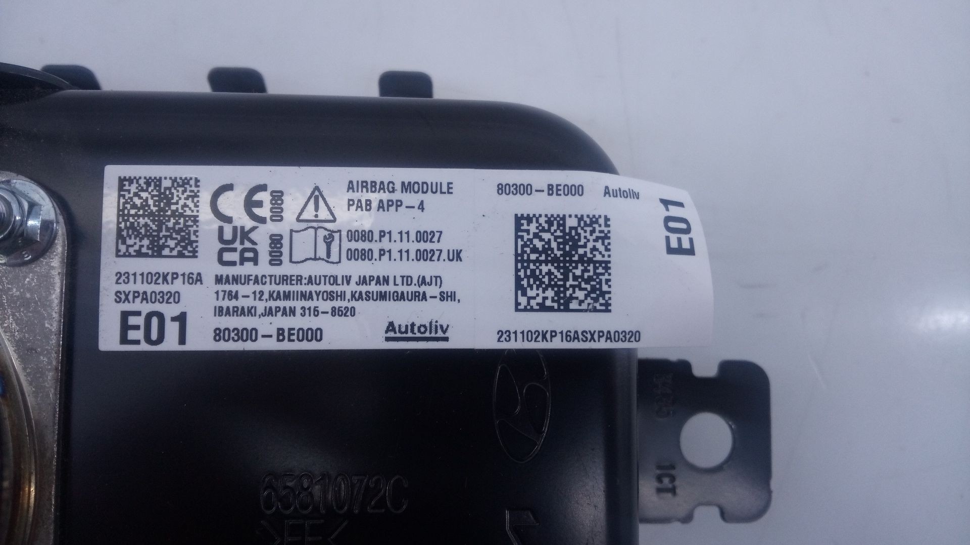 AIRBAG DELANTERO DERECHO HYUNDAI KONA 2 80300BE000 / E2-B5-19-1 80300BE000E2B5191 - Vista 3