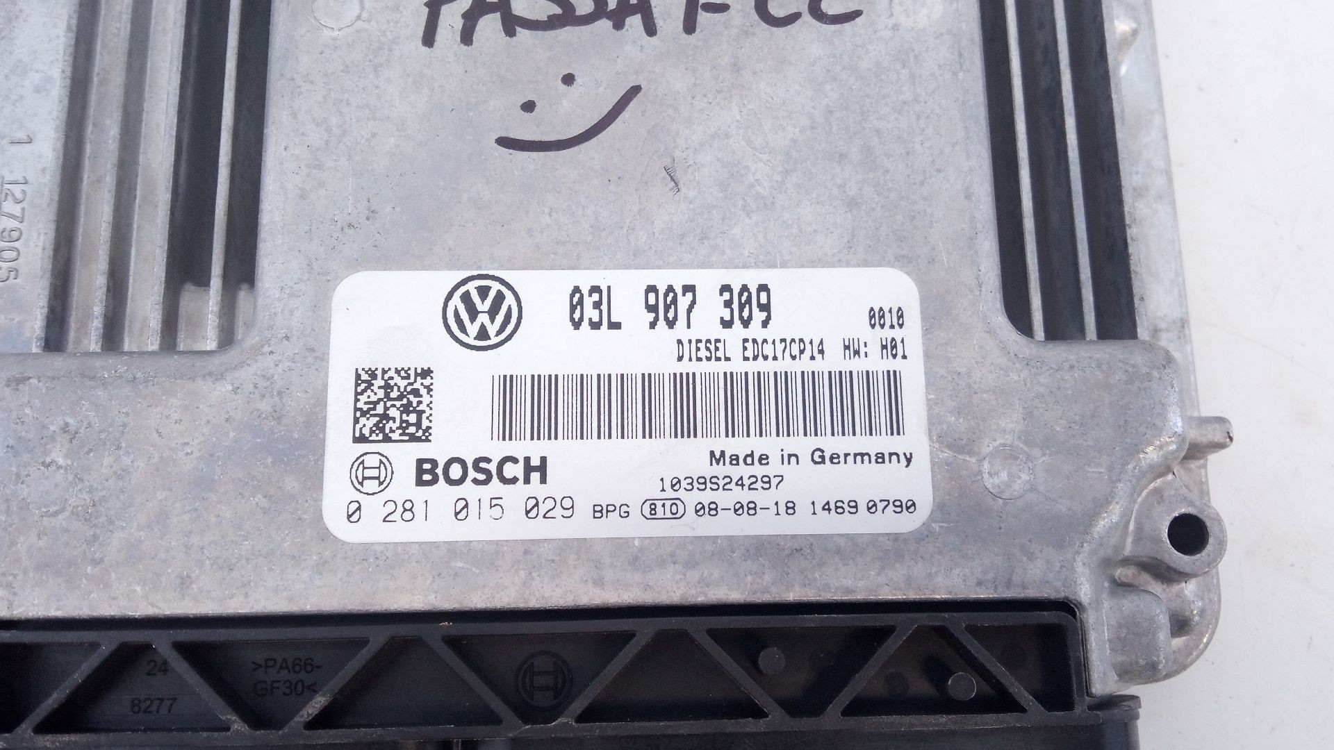 CENTRALITA MOTOR UCE VOLKSWAGEN PASSAT CC 03L907309 / E2-A1-3-4 / 0281015029 03L907309E2A1340281015029 - Vista 2
