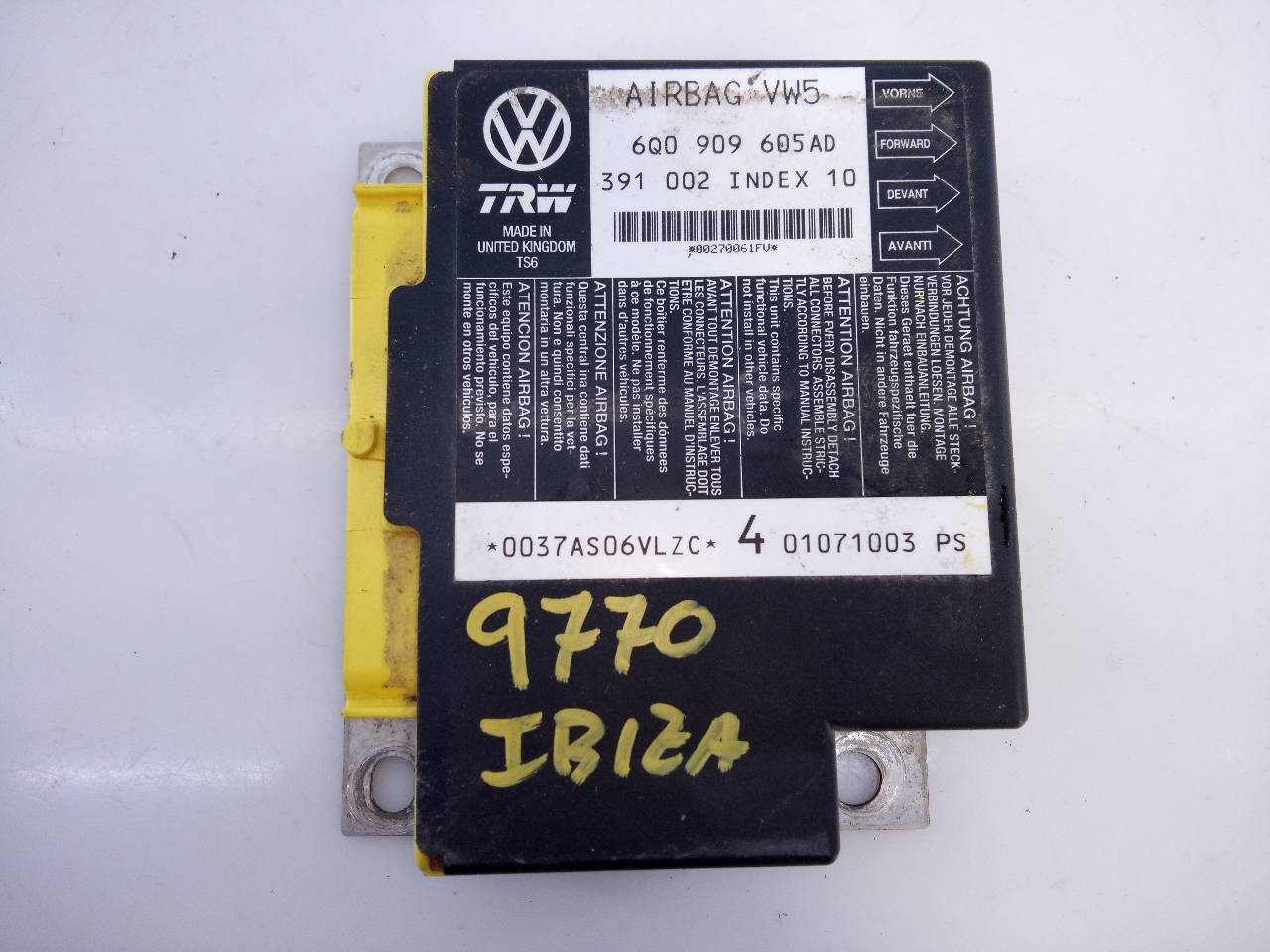 CENTRALITA AIRBAG SEAT IBIZA (6L1) 6Q0909605AD / E2-A1-8-1 6Q0909605ADE2A181