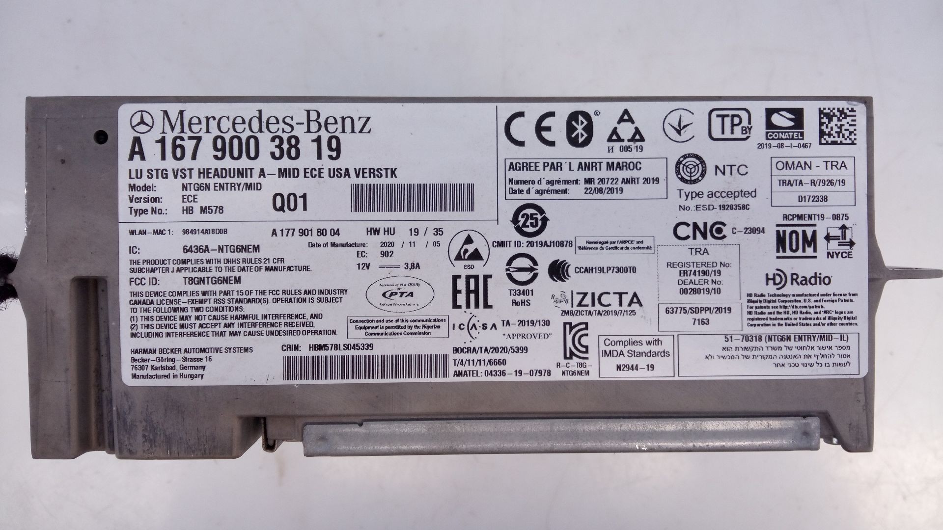 MODULO ELECTRONICO MERCEDES-BENZ CLASE A Sedán (V177) A1679003819 / E3-A1-5-1 A1679003819E3A151 - Vista 2