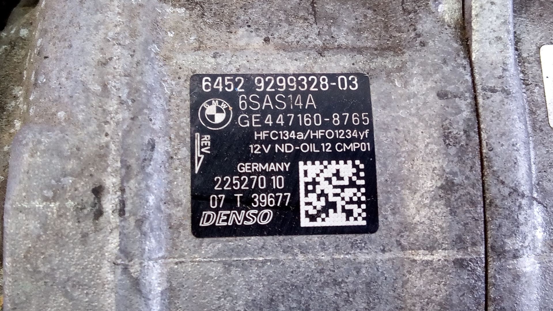 COMPRESOR AIRE ACONDICIONADO BMW 1 (F20) 6459299328 / P3-A2-5-4 / GE4471608765 6459299328P3A254GE4471608765 - Vista 3