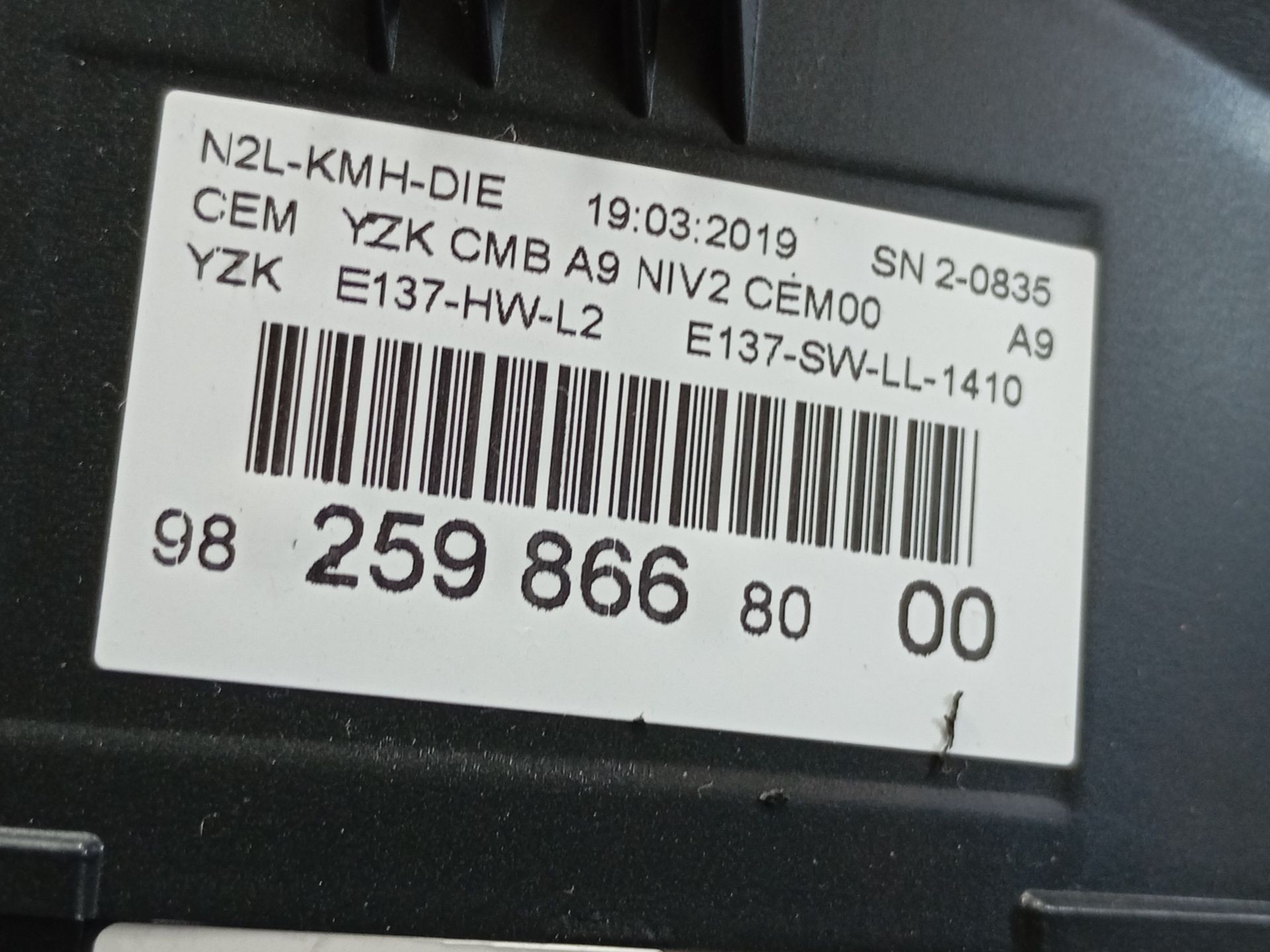 CUADRO INSTRUMENTOS PEUGEOT 208 I (CA_, CC_) 9825986680 / E3-B2-41-2 9825986680E3B2412 - Vista 3