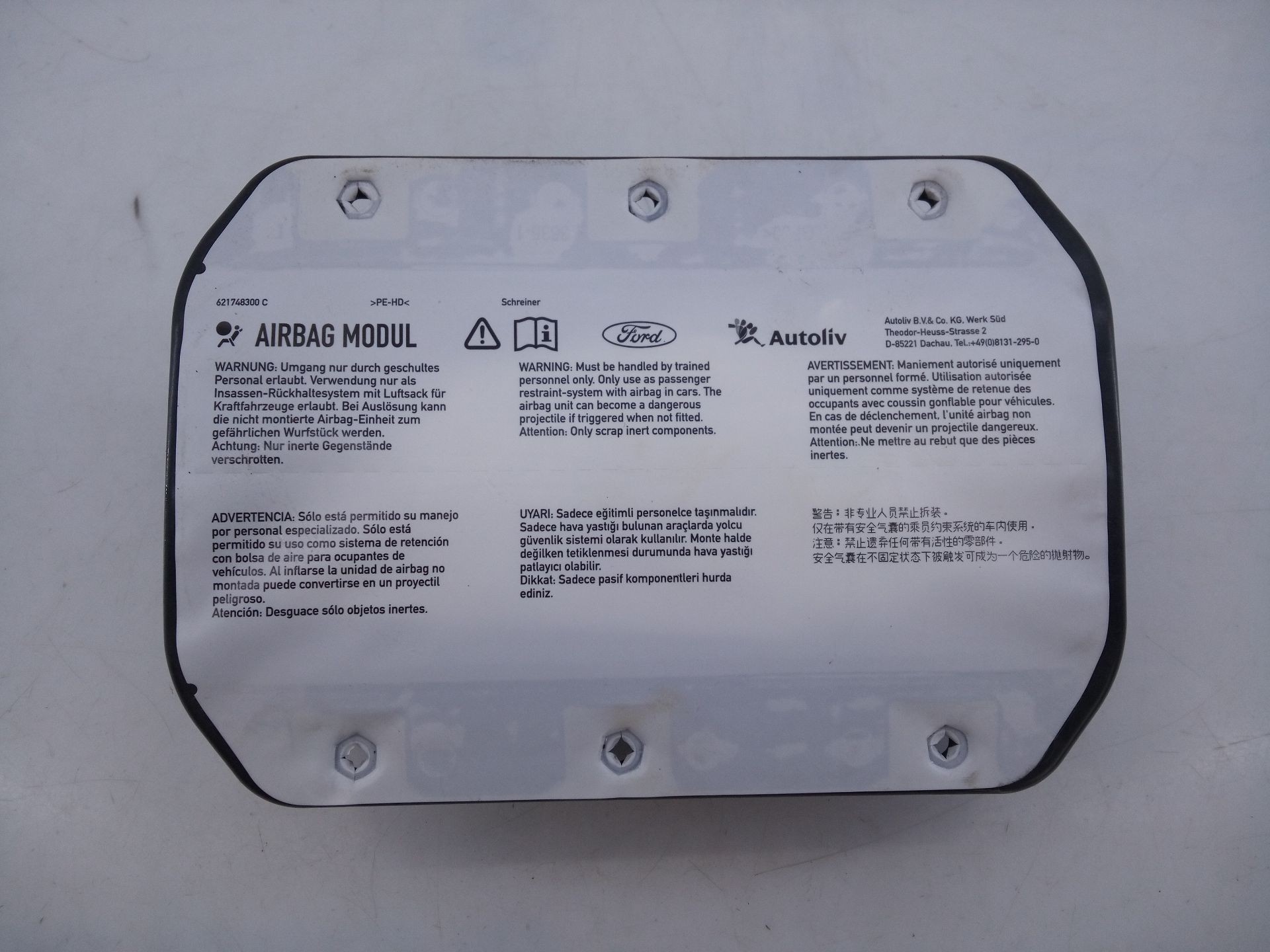 AIRBAG DELANTERO DERECHO FORD FOCUS LIM. (CB8) E2-B3-44-2 / 0589P1000310 E2B34420589P1000310