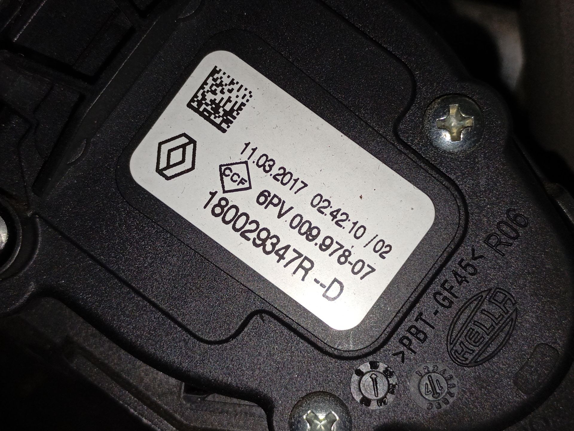 PEDAL ACELERADOR RENAULT CAPTUR I (J5_, H5_) 180029347R 180029347R