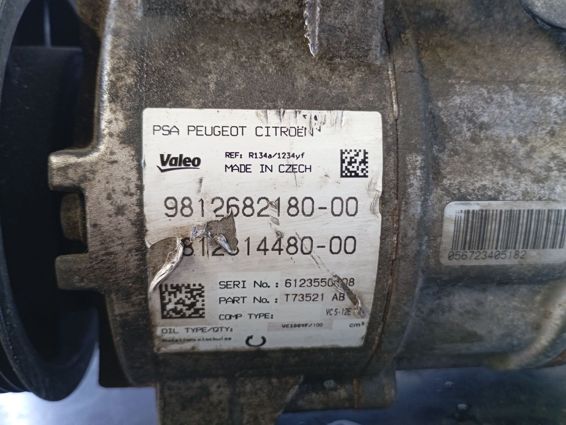 COMPRESOR AIRE ACONDICIONADO PEUGEOT 308 9812682180 / P3-B2-4-3 9812682180P3B243 - Vista 2