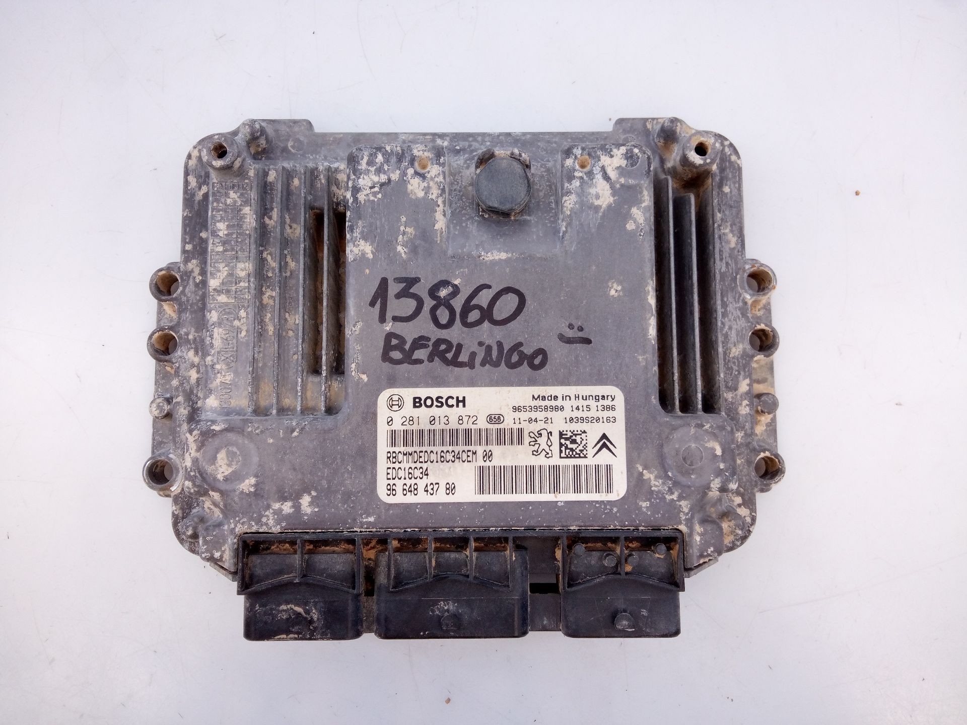 CENTRALITA MOTOR UCE CITROËN BERLINGO MULTISPACE (B9) 9664843780 / E3-B2-26-1 / 0281013872 9664843780E3B22610281013872 - Vista 3