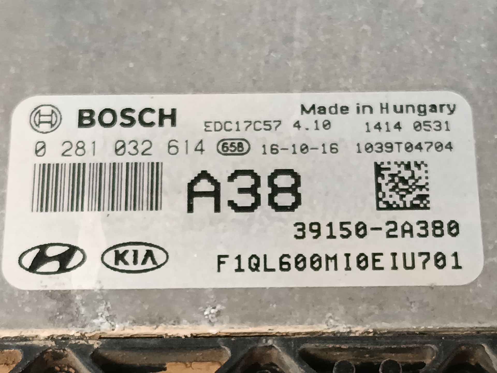 CENTRALITA MOTOR UCE KIA SPORTAGE IV (QL, QLE) 391502A380 / E3-A3-39-2 / 0281032614 391502A380E3A33920281032614 - Vista 2